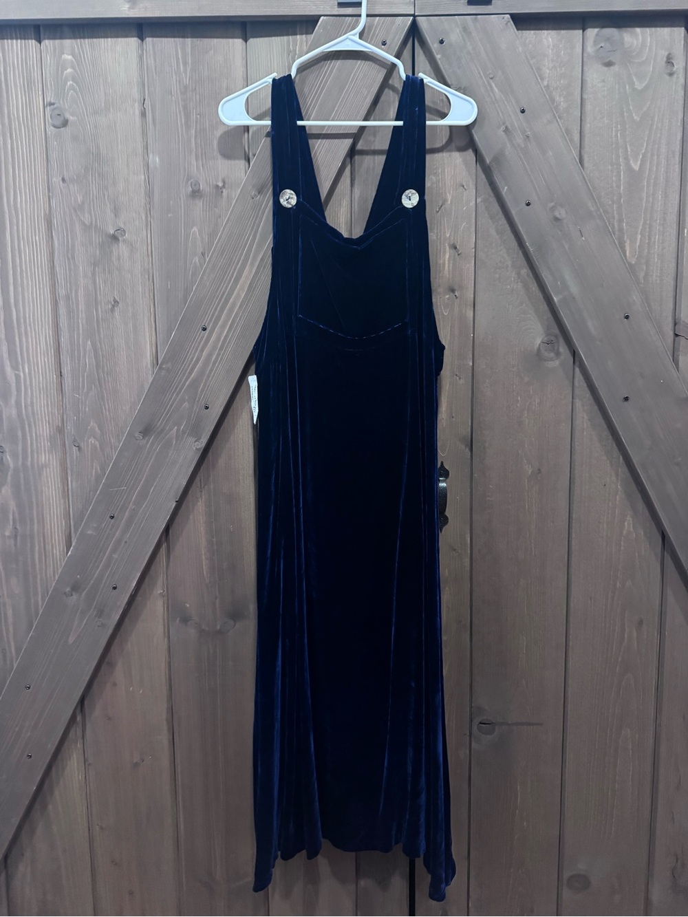 Nordstrom Navy Velvet Pinafore Dress
